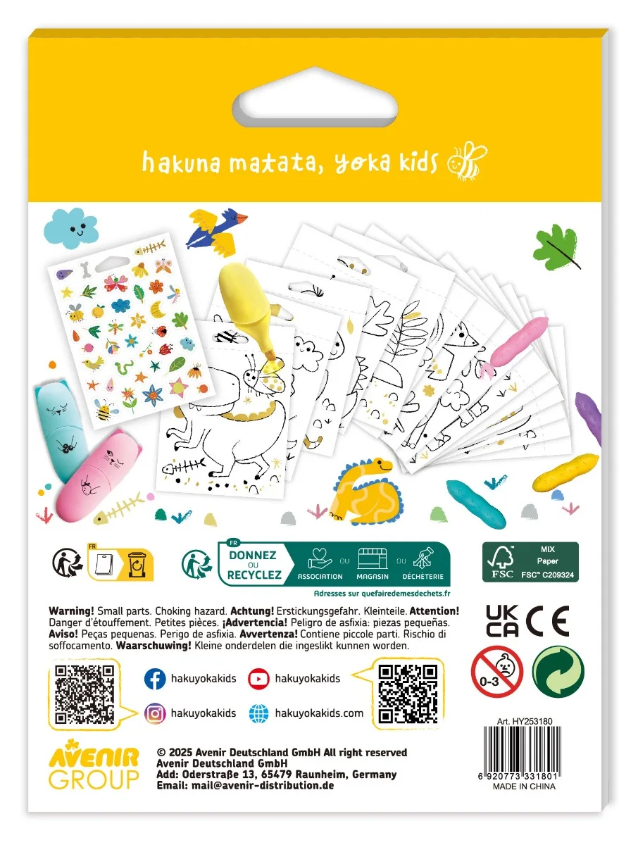 Haku Yoka Мини Книжка за Оцветяване-Дино HY253180