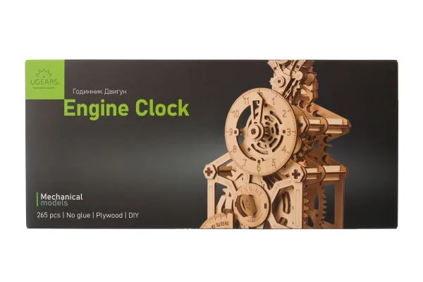 Ugears Механичен Часовник Engine Clock -3Д пъзел-Дърво&nbsp;- 70217